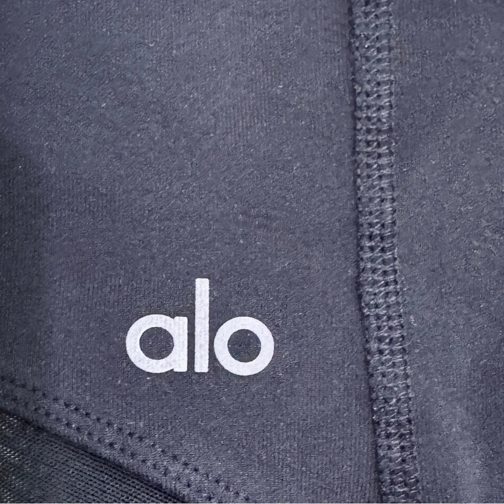 Alo Yoga Airlift High Waist Black Leggings with Mesh Side Panels - Small, 26”